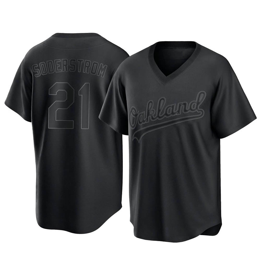 Pouc Athletics #21 Tyler Soderstrom Player Black Replica Pitch Fashion Stitched Jersey