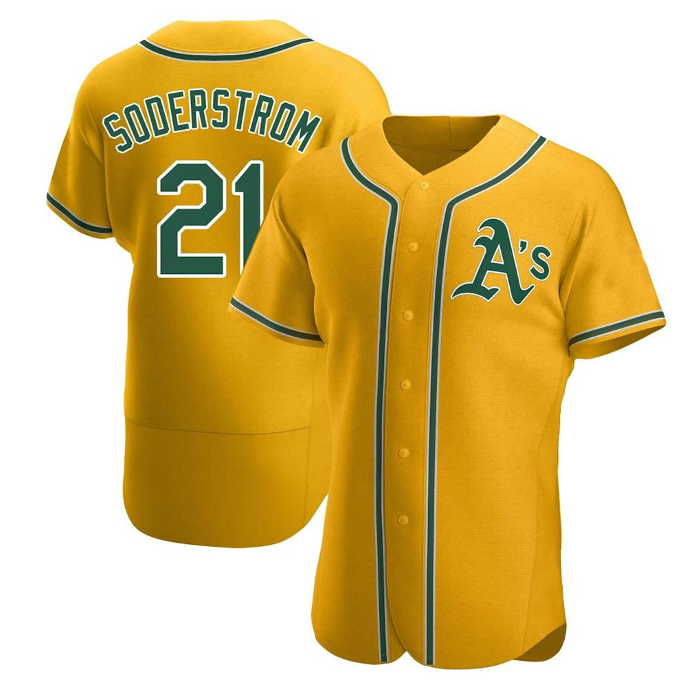 Pouc Athletics #21 Tyler Soderstrom Player Gold Authentic Alternate Stitched Jersey