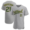 Pouc Athletics #21 Tyler Soderstrom Player Gray Authentic Road Stitched Jersey