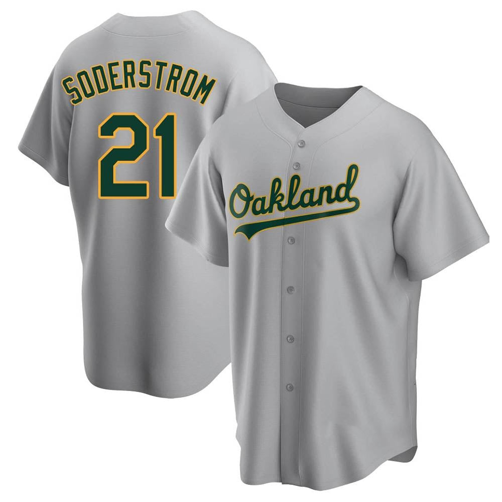 Pouc Athletics #21 Tyler Soderstrom Player Gray Replica Road Stitched Jersey