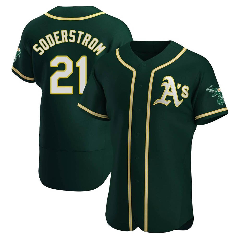 Pouc Athletics #21 Tyler Soderstrom Player Green Authentic Alternate Stitched Jersey