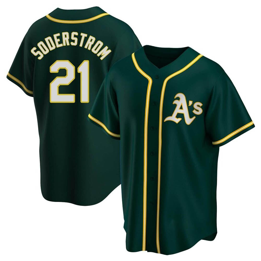 Pouc Athletics #21 Tyler Soderstrom Player Green Replica Alternate Stitched Jersey