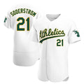 Pouc Athletics #21 Tyler Soderstrom Player White Authentic Home Stitched Jersey