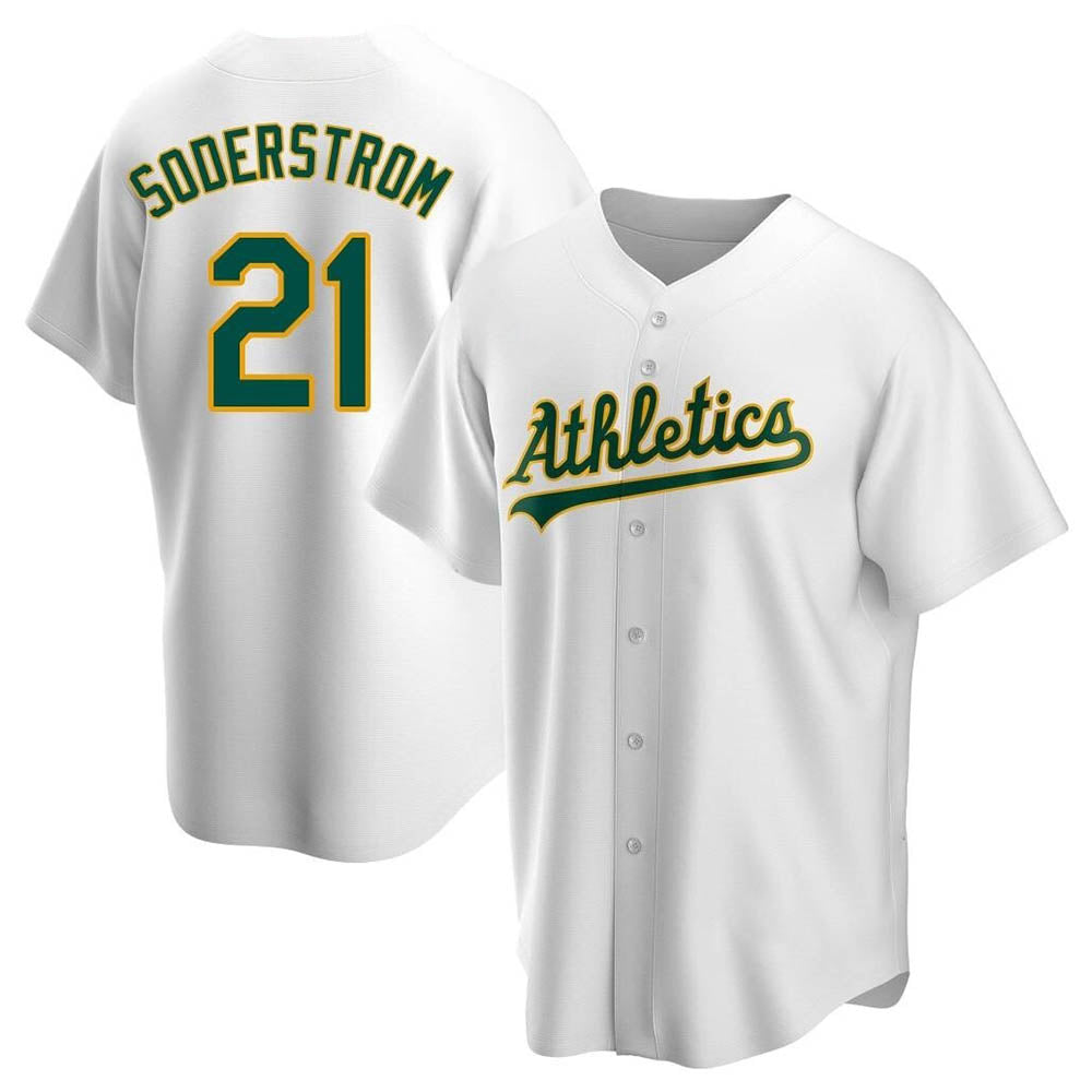 Pouc Athletics #21 Tyler Soderstrom Player White Replica Home Stitched Jersey