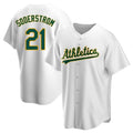 Pouc Athletics #21 Tyler Soderstrom Player White Replica Home Stitched Jersey