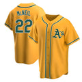 Pouc Athletics #22 Jeff McNeil player Gold Replica Alternate Stitched Jersey
