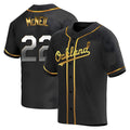 Pouc Athletics #22 Jeff McNeil player Gold Replica Black en Alternate Stitched Jersey