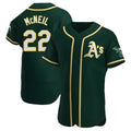 Pouc Athletics #22 Jeff McNeil player Green Authentic Alternate Stitched Jersey