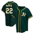 Pouc Athletics #22 Jeff McNeil player Green Replica Alternate Stitched Jersey