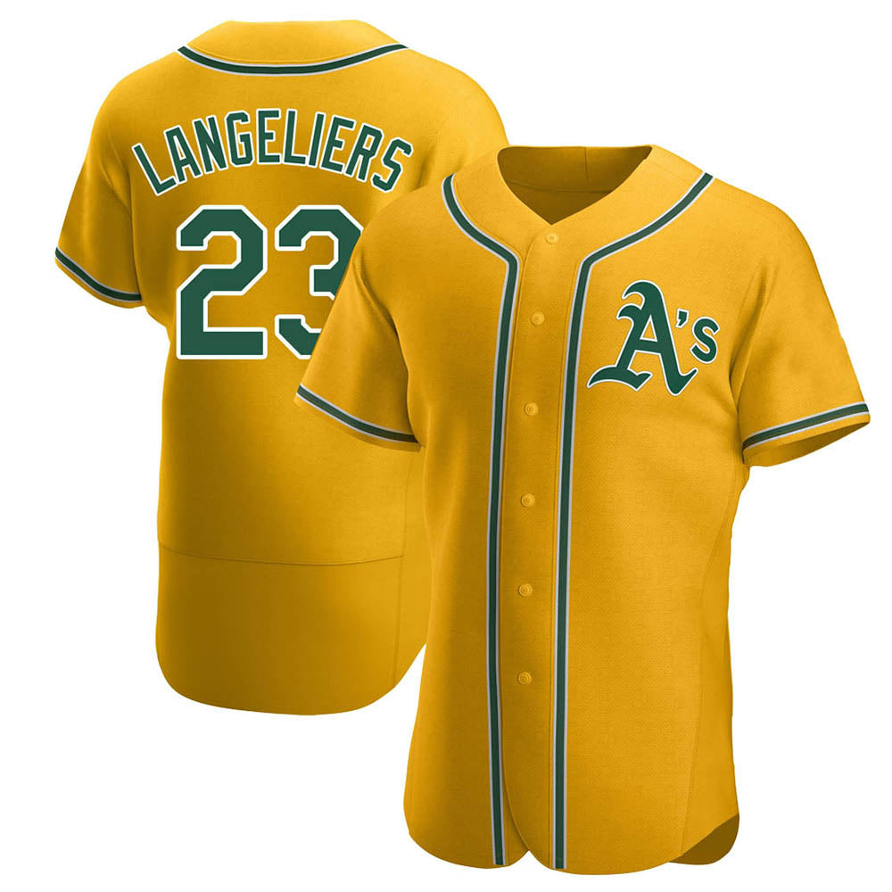 Pouc Athletics #23 Shea Langeliers Player Gold Authentic Alternate Stitched Jerseys