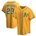 Pouc Athletics #23 Shea Langeliers Player Gold Replica Alternate Stitched Jersey