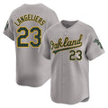 Pouc Athletics #23 Shea Langeliers Player Gray Limited Away Stitched Jersey