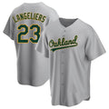 Pouc Athletics #23 Shea Langeliers Player Gray Replica Road Stitched Jerseys