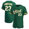Pouc Athletics #23 Shea Langeliers Player Green Authentic Kelly Alternate Stitched Jerseys