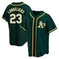 Pouc Athletics #23 Shea Langeliers Player Green Replica Alternate Stitched Jerseys