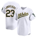 Pouc Athletics #23 Shea Langeliers Player White Limited Home Stitched Jersey