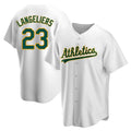Pouc Athletics #23 Shea Langeliers Player White Replica Home Stitched Jerseys