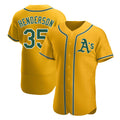 Pouc Athletics #35 Rickey Henderson Player Gold Authentic Alternate Stitched Jersey