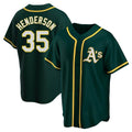 Pouc Athletics #35 Rickey Henderson Player Green Replica Alternate Stitched Jersey
