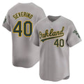 Pouc Athletics #40 Luis Severino player Gray Limited Away Stitched Jersey