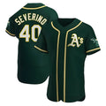 Pouc Athletics #40 Luis Severino player Green Authentic Alternate Stitched Jersey