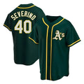 Pouc Athletics #40 Luis Severino player Green Replica Alternate Stitched Jersey
