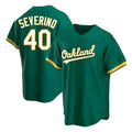 Pouc Athletics #40 Luis Severino player Green Replica Kelly Alternate Stitched Jersey