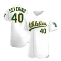 Pouc Athletics #40 Luis Severino player White Authentic Home Stitched Jersey