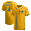 Pouc Athletics #4 Lawrence Butler player Gold Authentic Alternate Stitched Jersey