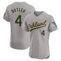 Pouc Athletics #4 Lawrence Butler player Gray Elite Road Stitched Jersey