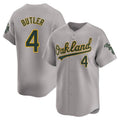 Pouc Athletics #4 Lawrence Butler player Gray Limited Away Stitched Jersey