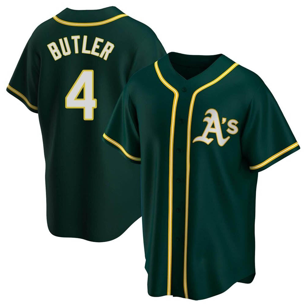 Pouc Athletics #4 Lawrence Butler player Green Replica Alternate Stitched Jersey