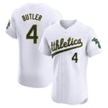 Pouc Athletics #4 Lawrence Butler player White Elite Home Stitched Jersey