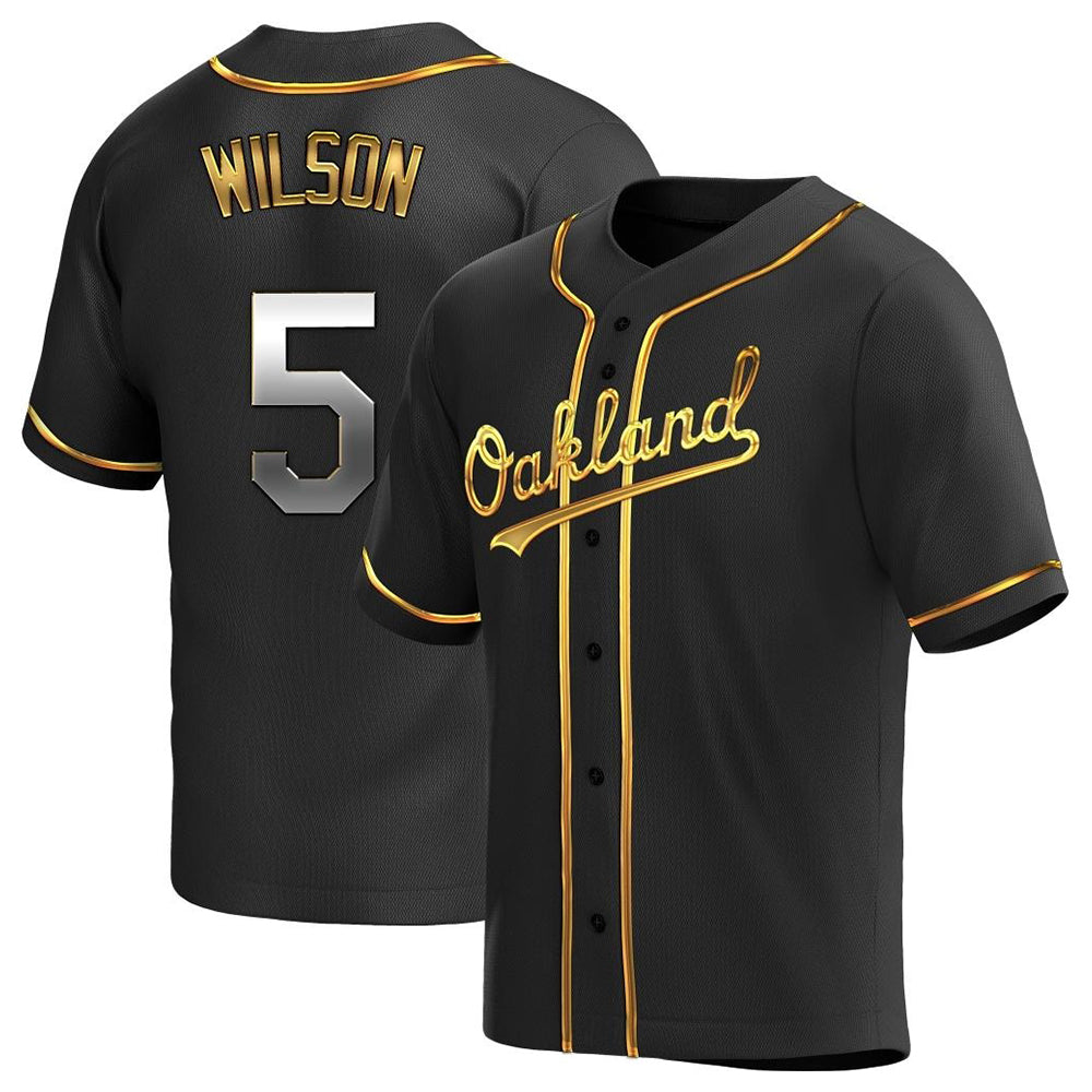 Pouc Athletics #5 Jacob Wilson Black Golden Replica Alternate  Stitched Jersey