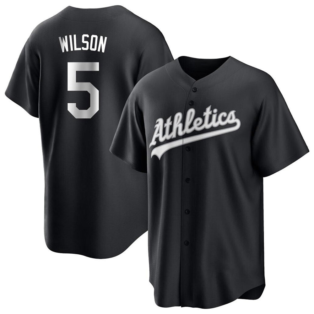 Pouc Athletics #5 Jacob Wilson Black&White Replica Alternate Stitched Jersey