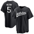 Pouc Athletics #5 Jacob Wilson Black&White Replica Alternate Stitched Jersey