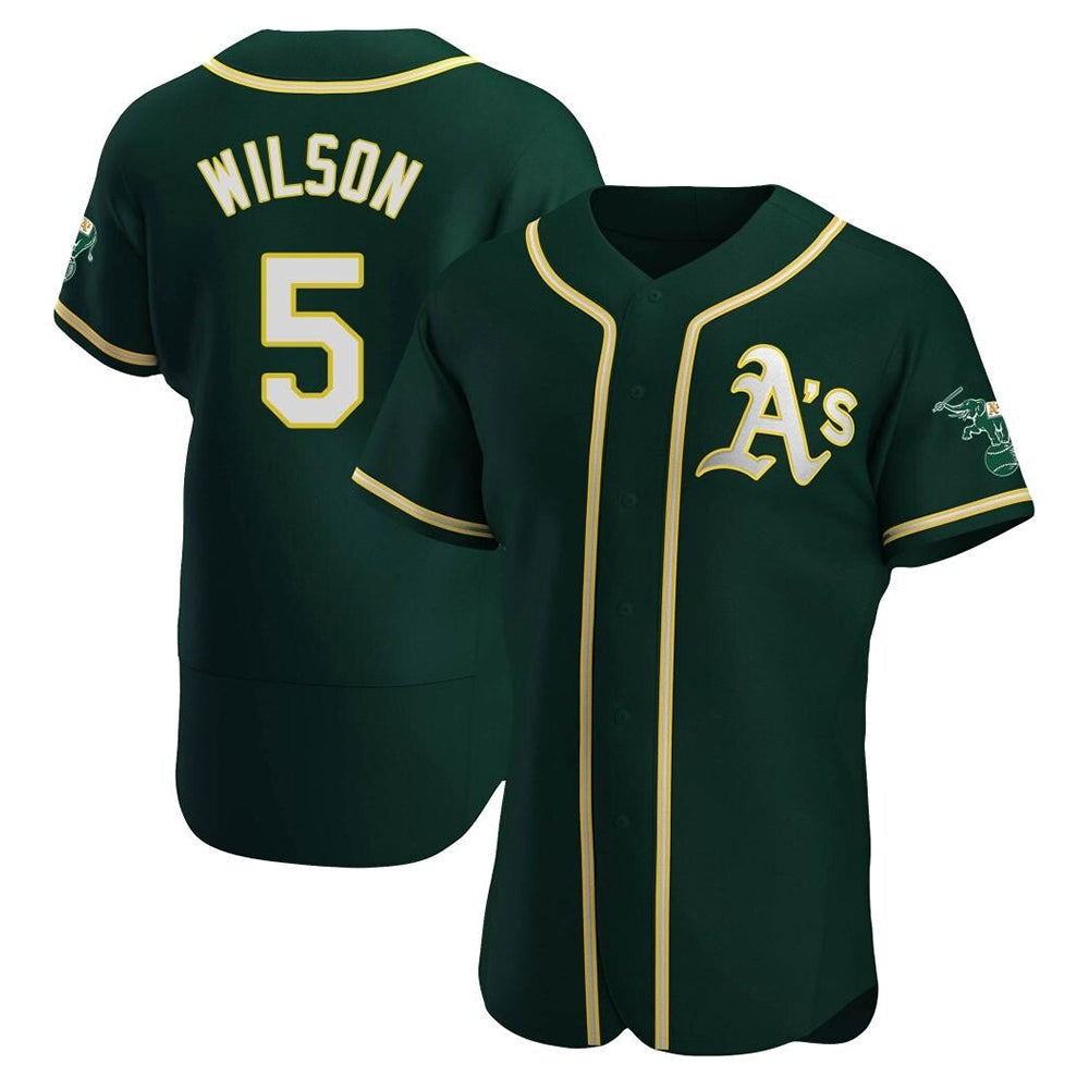 Pouc Athletics #5 Jacob Wilson Green Authentic Alternate Stitched Jersey