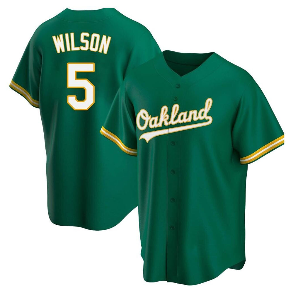 Pouc Athletics #5 Jacob Wilson Green Kelly Alternate Stitched Jersey