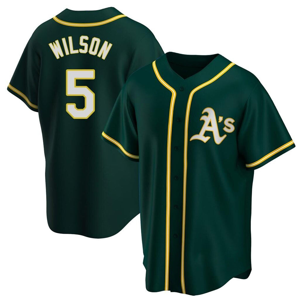 Pouc Athletics #5 Jacob Wilson Green Replica Alternate Stitched Jersey