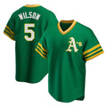 Pouc Athletics #5 Jacob Wilson Green Replica Cooperstown Collection T shirt Stitched Jersey