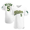 Pouc Athletics #5 Jacob Wilson White Authentic Home Stitched Jersey