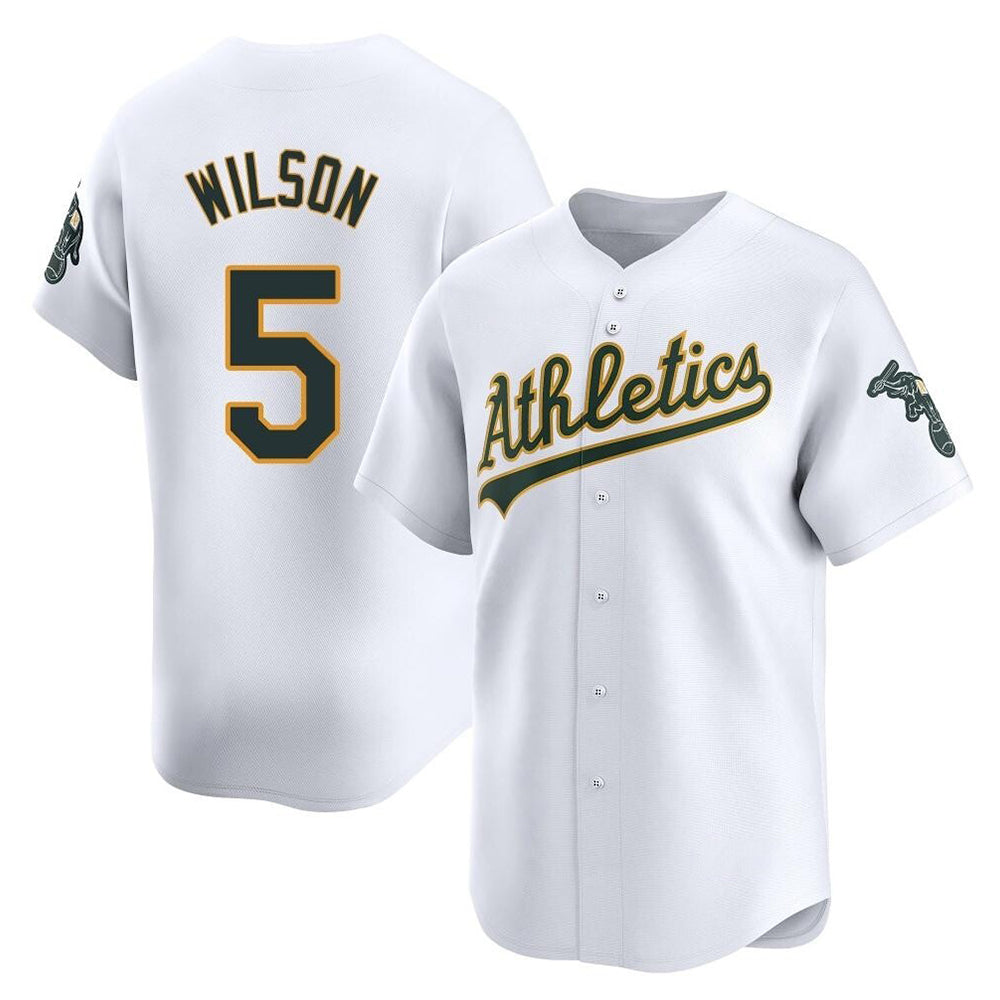 Pouc Athletics #5 Jacob Wilson White Limited Home Stitched Jersey