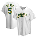 Pouc Athletics #5 Jacob Wilson White Replica Home Stitched Jersey