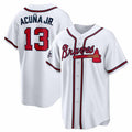 Pouc A.Braves #13 Ronald Acuna Jr. 2025 All-Star Game Home Replica Player Jersey - White Stitched Personalized Jersey