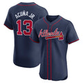 Pouc A.Braves #13 Ronald Acuna Jr. Alternate Elite Player Jersey - Navy Personalized Jerseys