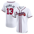 Pouc A.Braves #13 Ronald Acuna Jr. Home Elite Jersey - White Personalized Jerseys