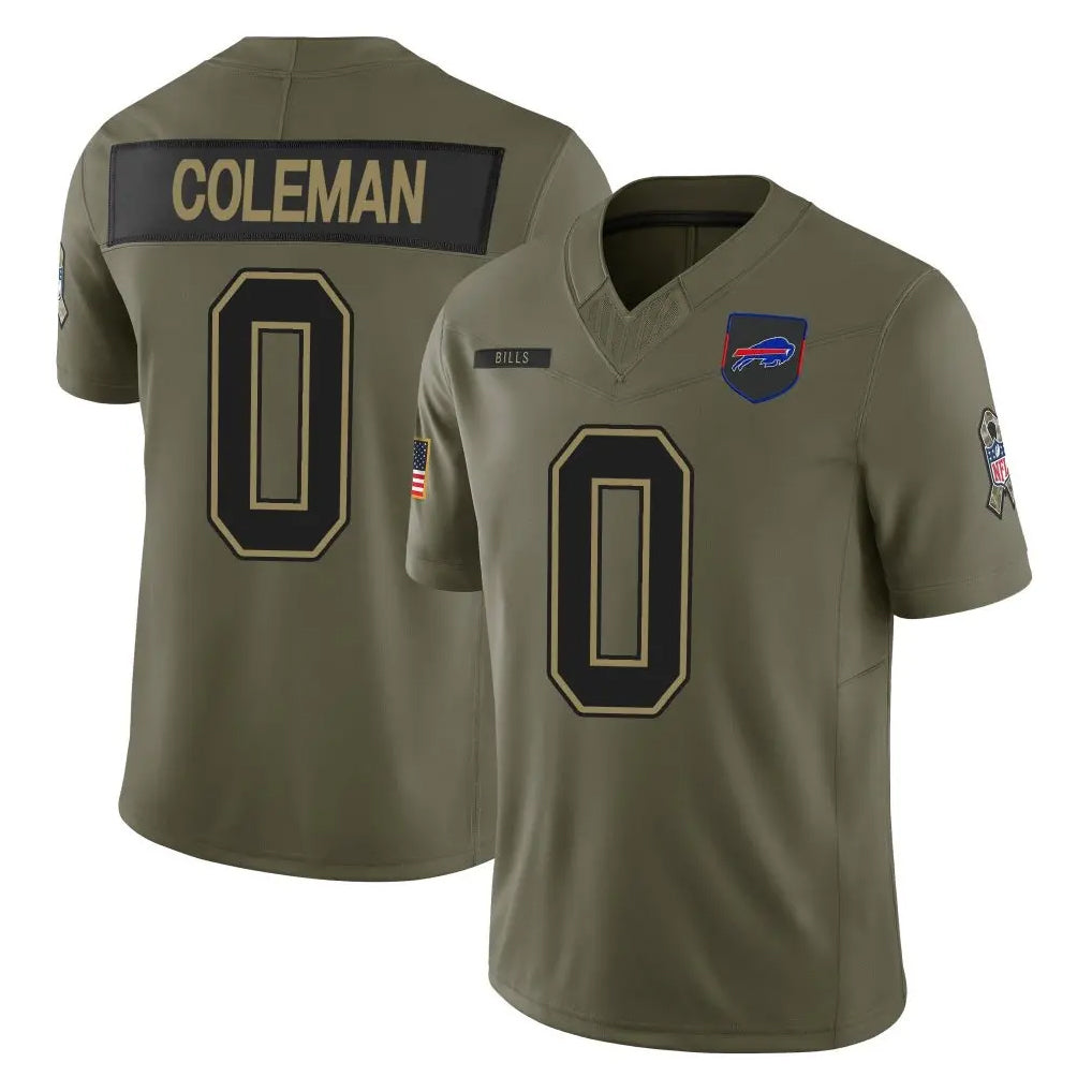 Pouc B.Bills #0 Keon Coleman Player Olive Salute To Service Limited Game Stitched Jerseys