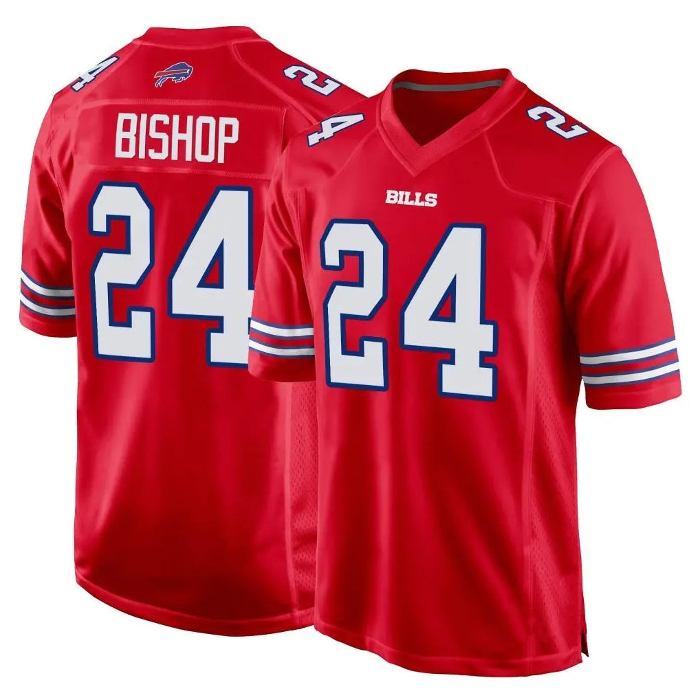 Pouc B.Bills #24 Cole Bishop Player Red Home Game Stitched Jerseys