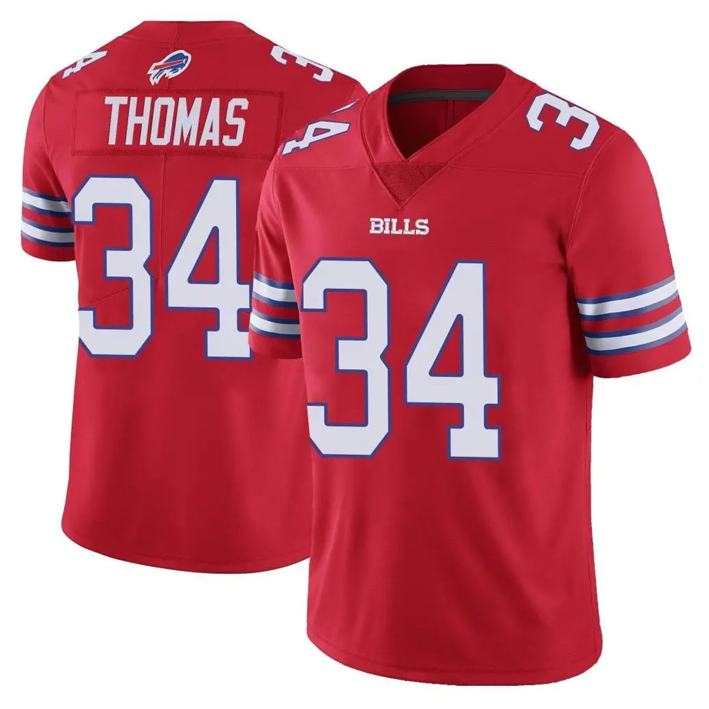 Pouc B.Bills #34 Thurman Thomas Player Red Vapor Untouchable Limited Home Game Stitched Jerseys