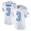 Pouc B.Bills #3 Damar Hamlin Player White Rivalries Collection Limited Home Game Stitched Jerseys